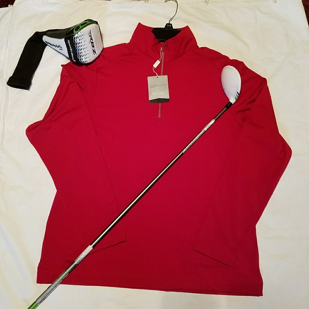 Red fleece lined pullover/ sports pullover